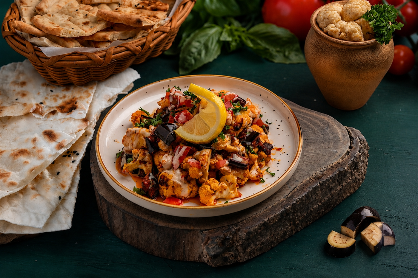 زهرة مع الباذنجان
